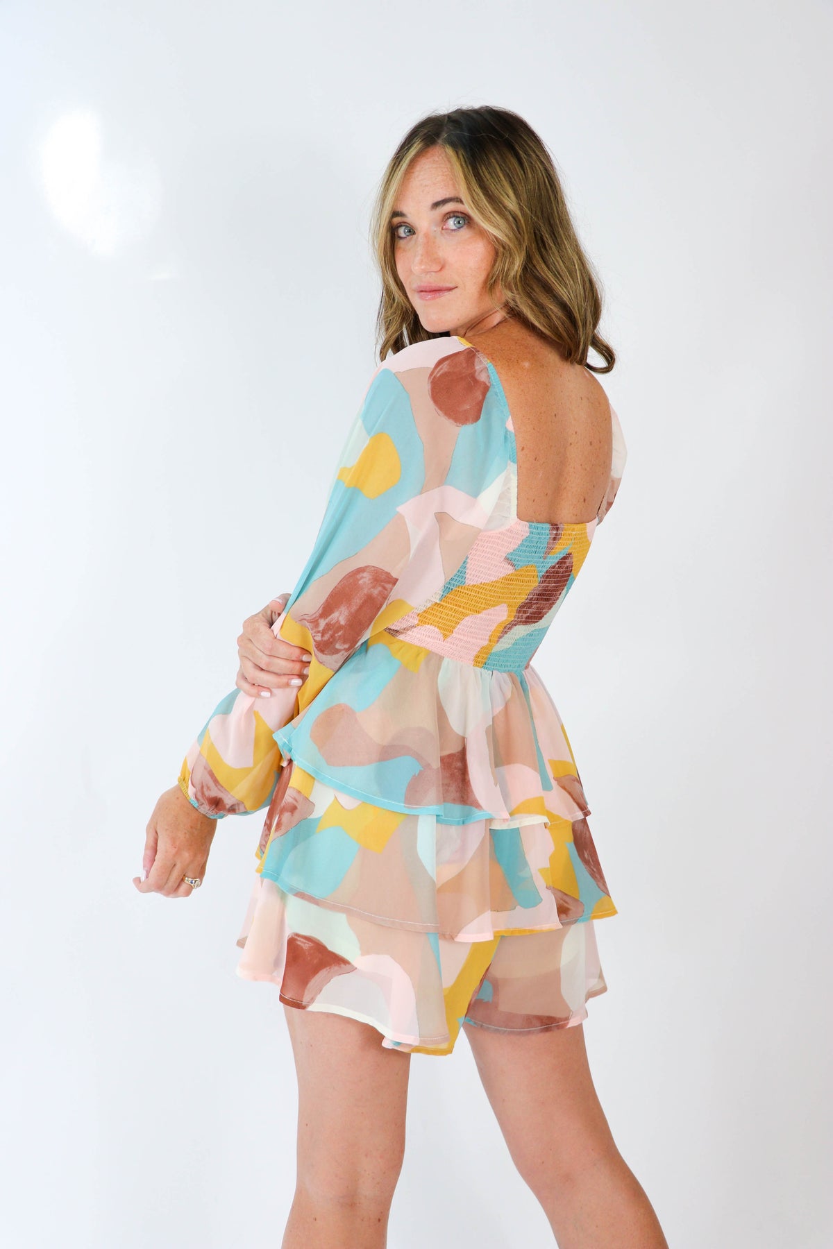 Entro Printed Long Sleeve Romper for Women | Sweetest Stitch