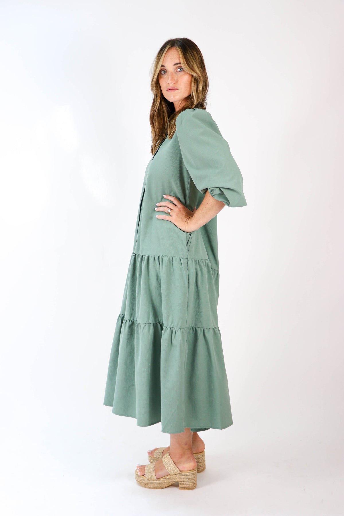 Entro | Tiered Midi Dress | Sweetest Stitch Online Boutique for Women