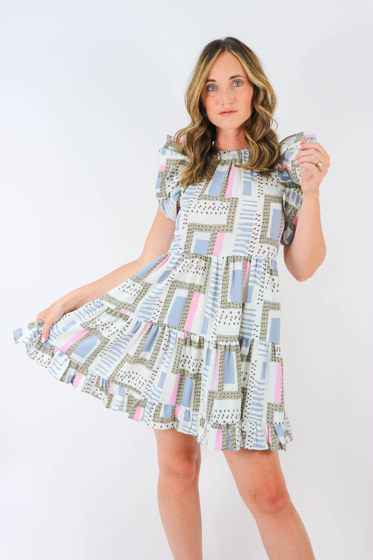 Entro Ruffle Printed Dress | Sweetest Stitch Online Boutique for Women