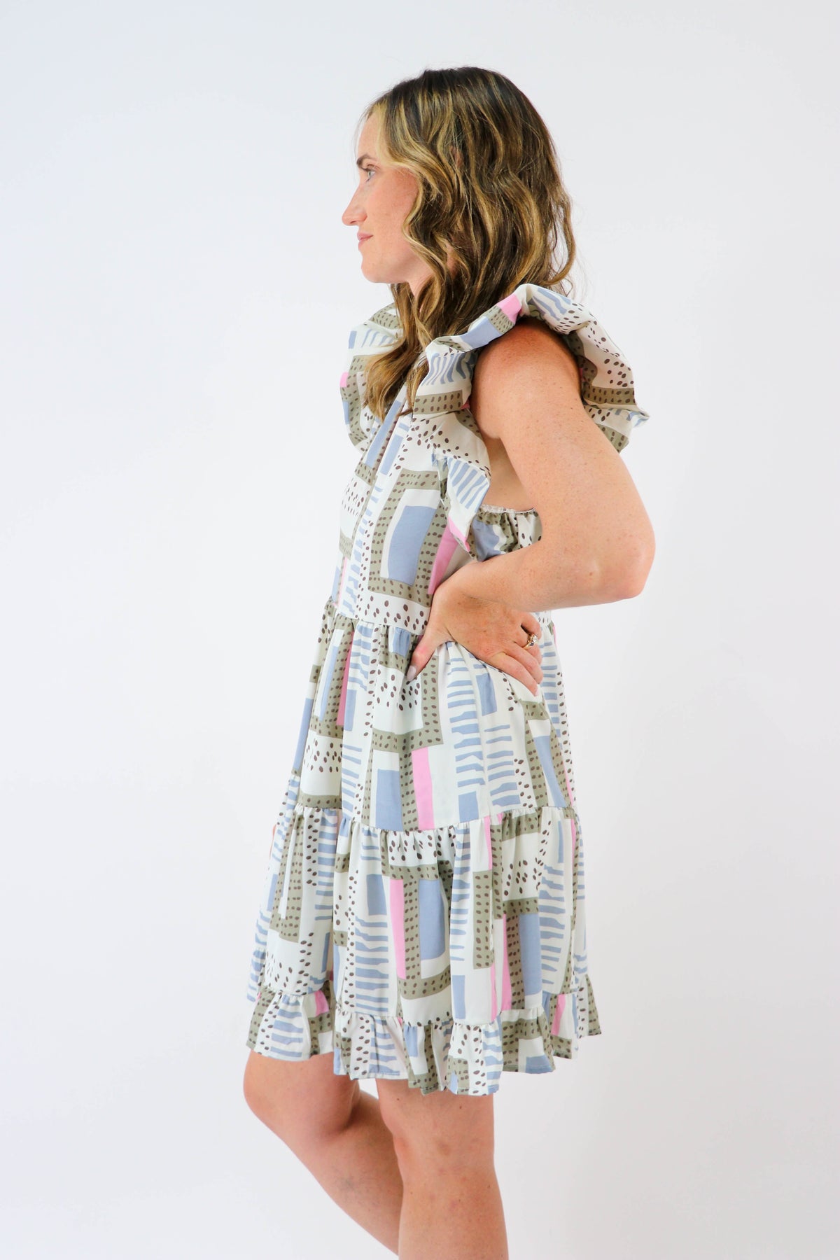 Entro Ruffle Printed Dress | Sweetest Stitch Online Boutique for Women