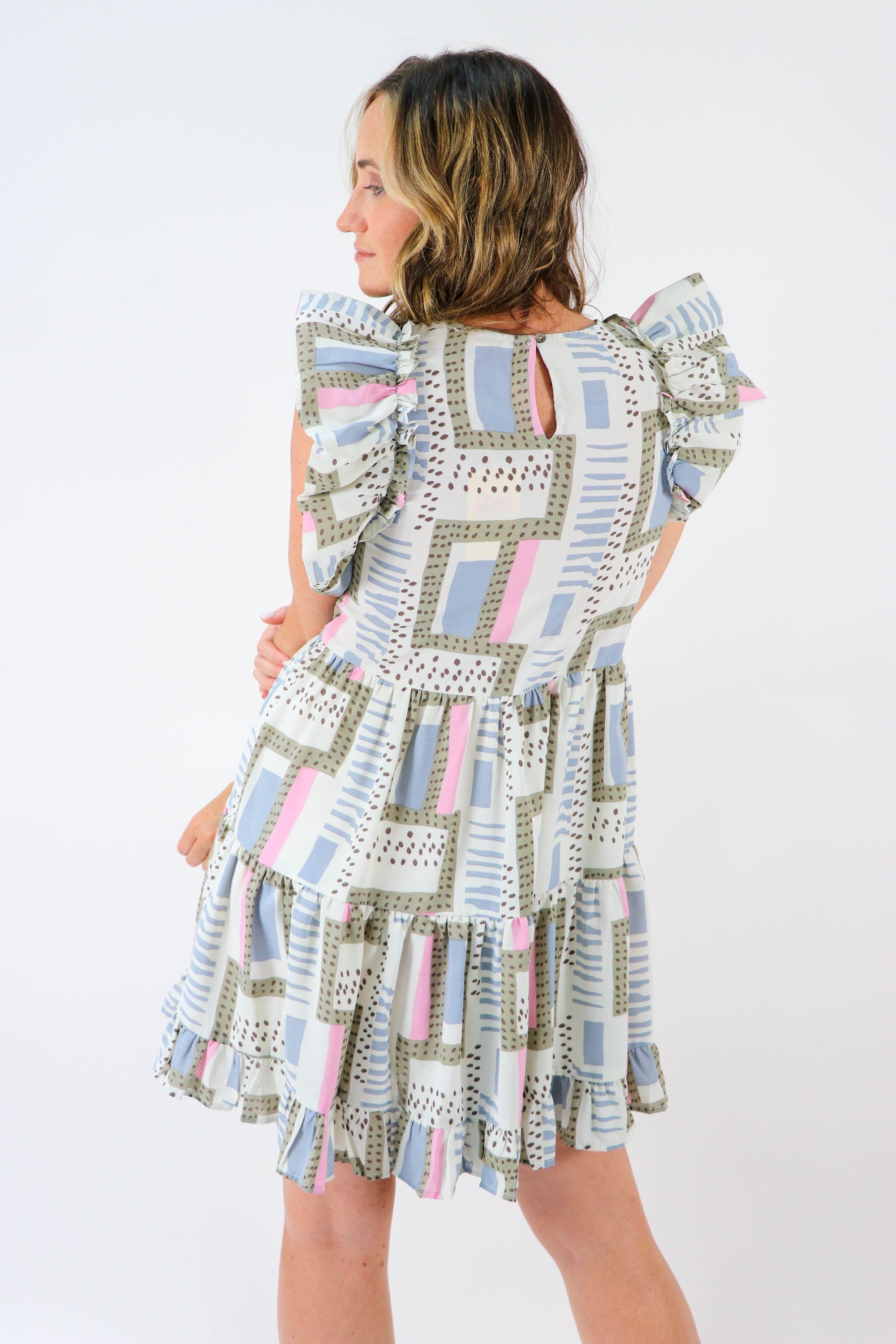 Entro Ruffle Printed Dress | Sweetest Stitch Online Boutique for Women