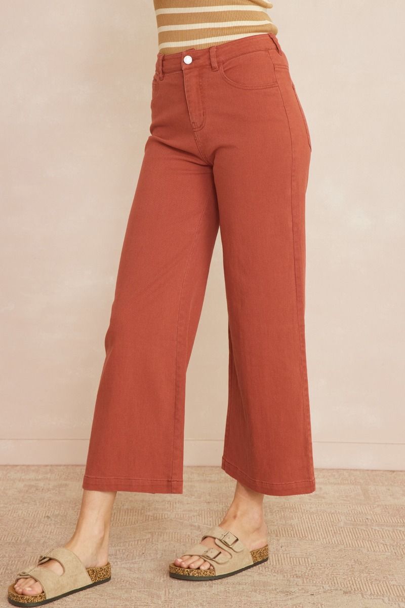 Entro | Rust Wide Leg Pants | Sweetest Stitch Online Boutique