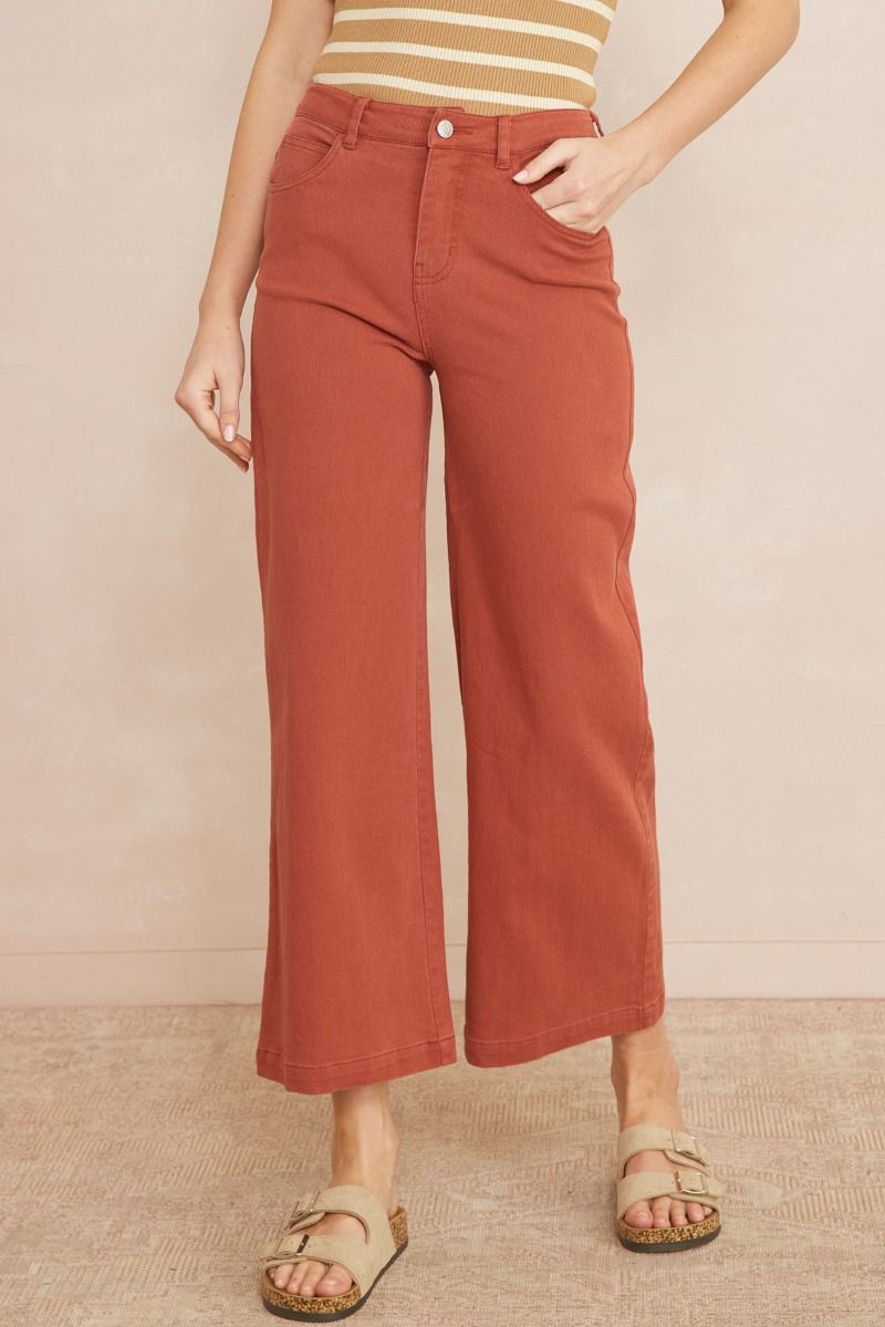Entro | Rust Wide Leg Pants | Sweetest Stitch Online Boutique