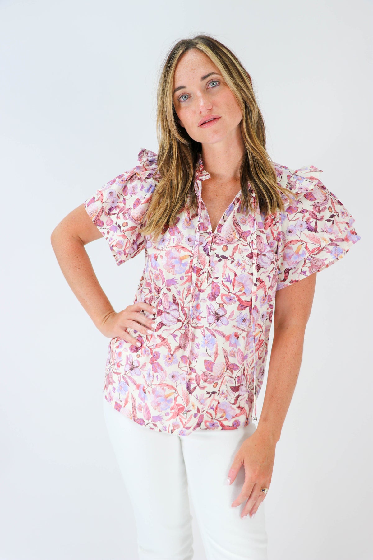 Entro | Floral Print Top | Sweetest Stitch Online Boutique for Women