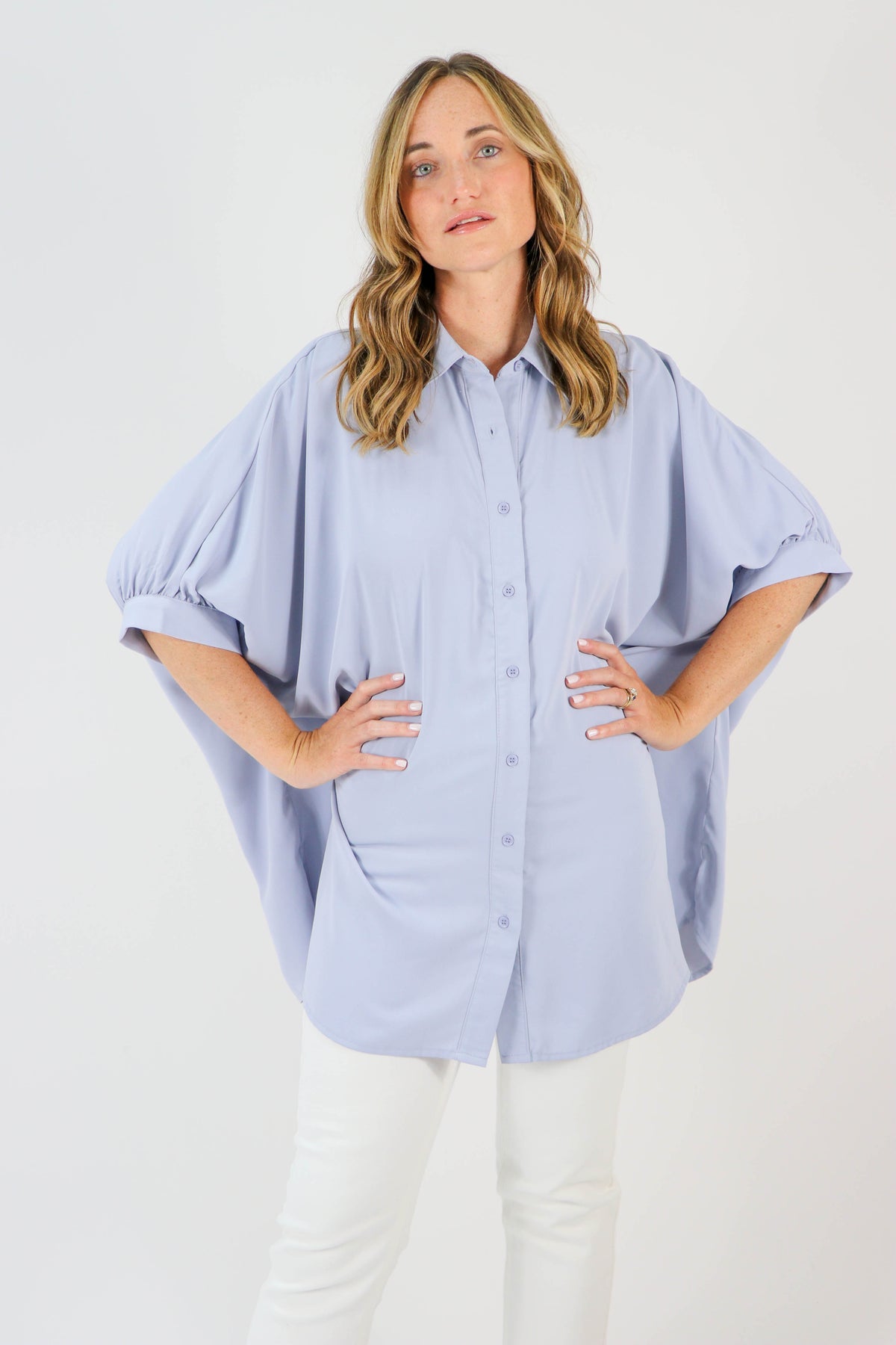 Entro Long Button Down Top for Women | Sweetest Stitch Boutique