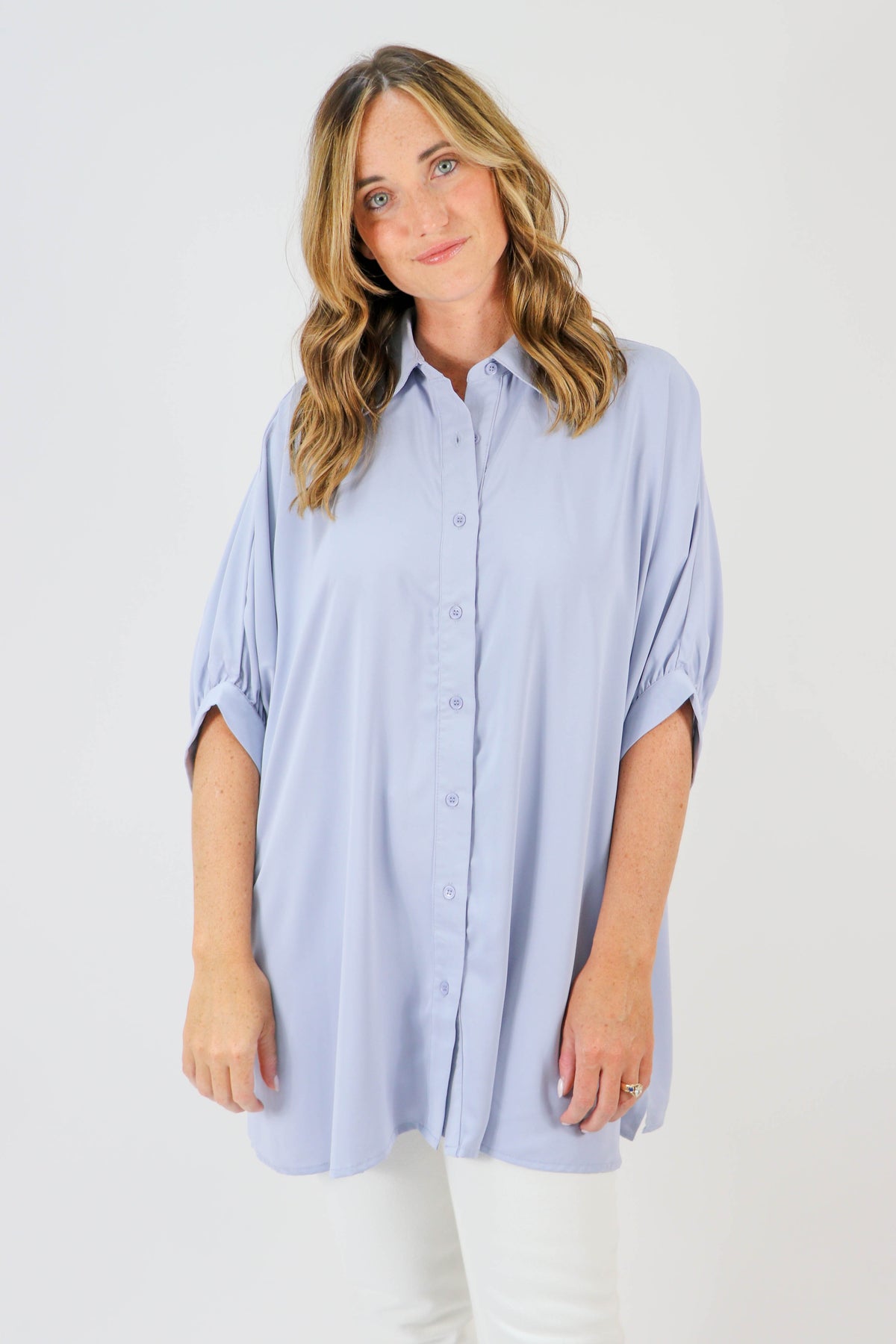 Entro Long Button Down Top for Women | Sweetest Stitch Boutique