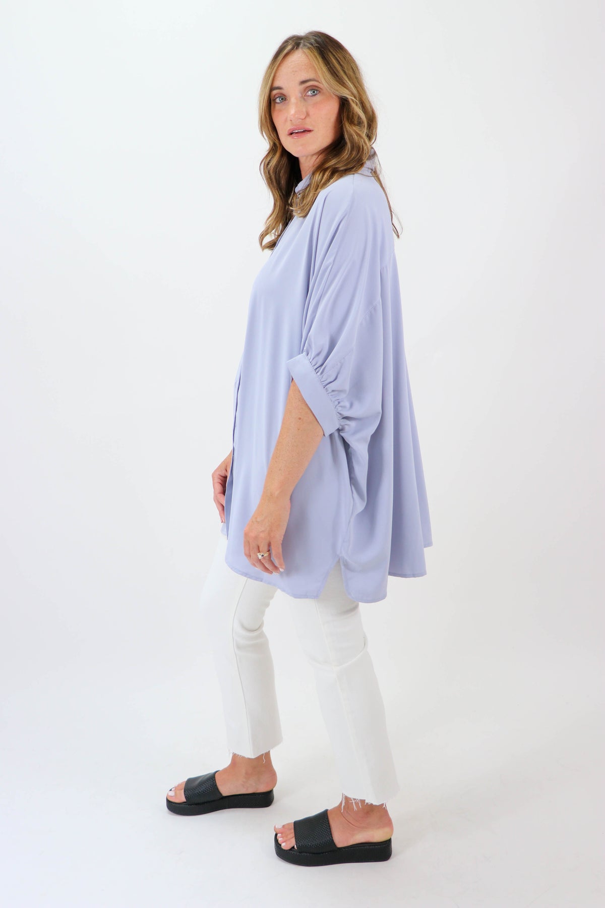Entro Long Button Down Top for Women | Sweetest Stitch Boutique