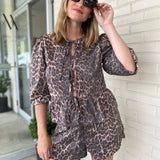 Casey Leopard Tie Front Set