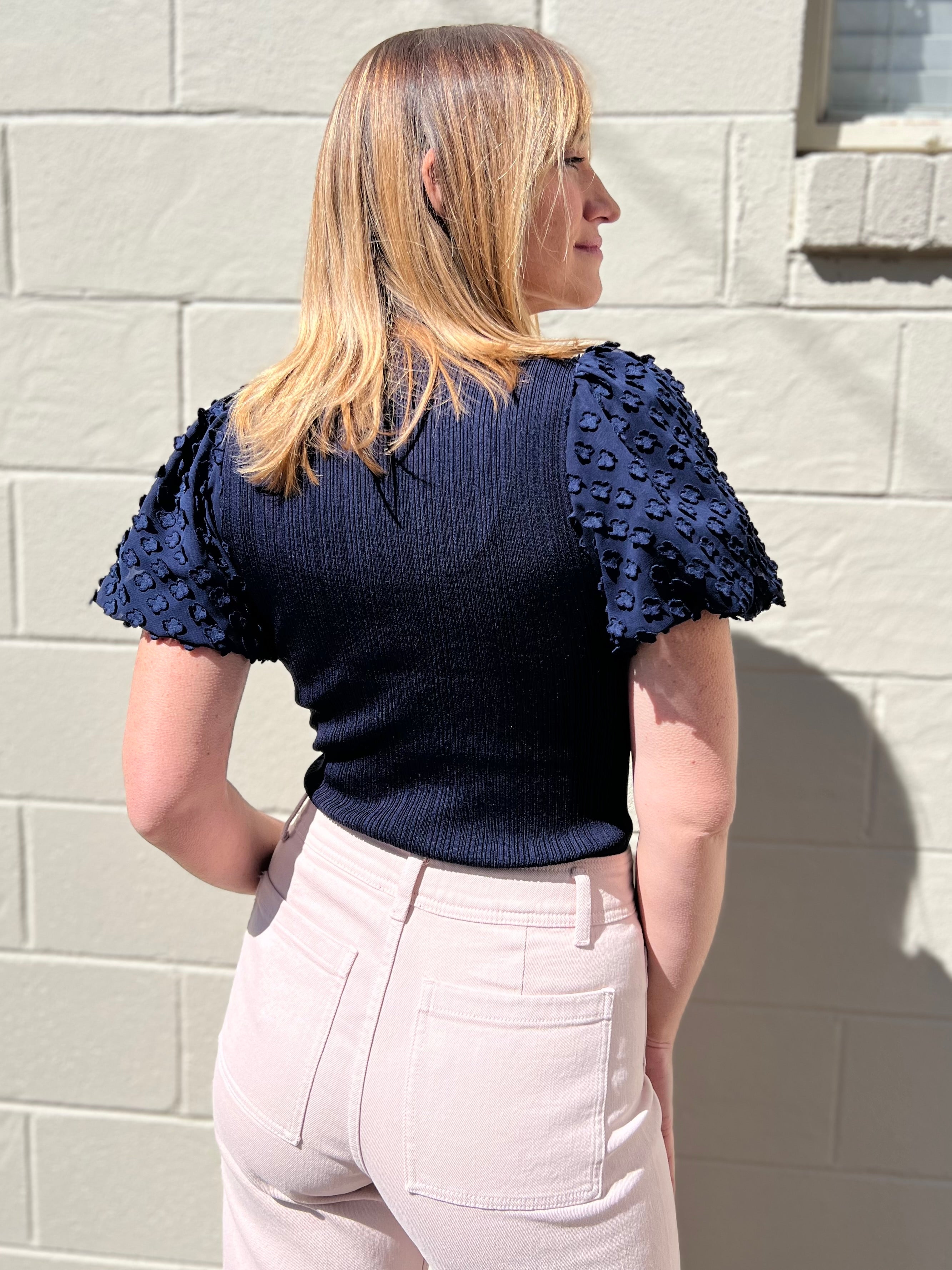 Current Air | Iris Floral Sleeve Top | Sweetest Stitch Boutique