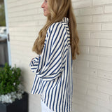 Entro | Esmerelda Striped Button Up Top | Sweetest Stitch Boutique