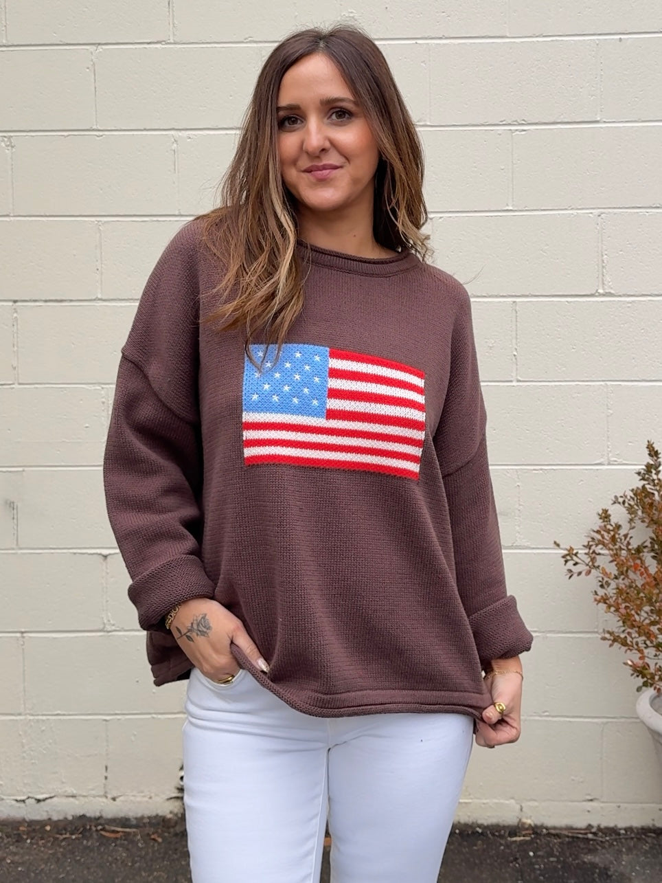 Buttermelon | Miranda Flag Sweater | Sweetest Stitch Boutique