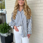 Entro | Esmerelda Striped Button Up Top | Sweetest Stitch Boutique
