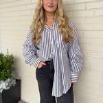 Olivaceous | Mayra Stripe Button Down Shirt | Sweetest Stitch