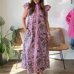 Entro | Sam Ruffle Sleeve Midi Dress | Sweetest Stitch Boutique RVA