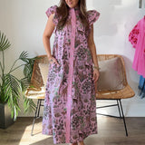 Entro | Sam Ruffle Sleeve Midi Dress | Sweetest Stitch Boutique RVA