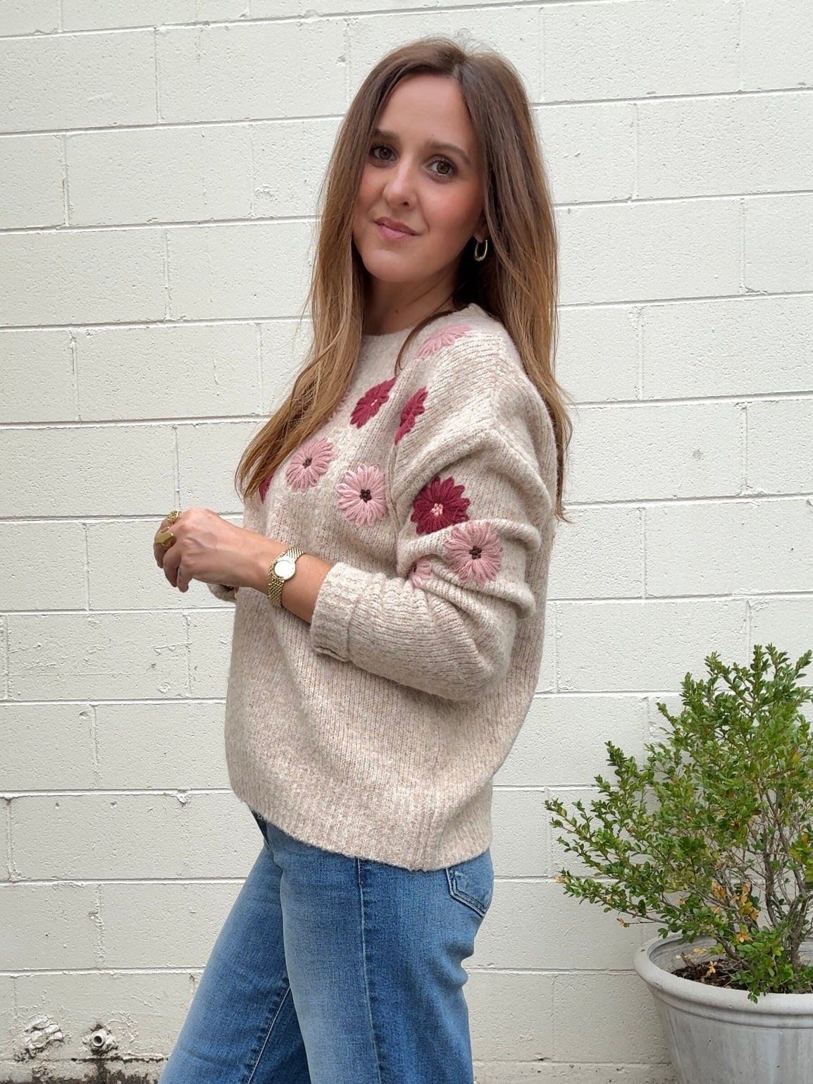 Entro | Juliette Flower Sweater | Sweetest Stitch Boutique Richmond