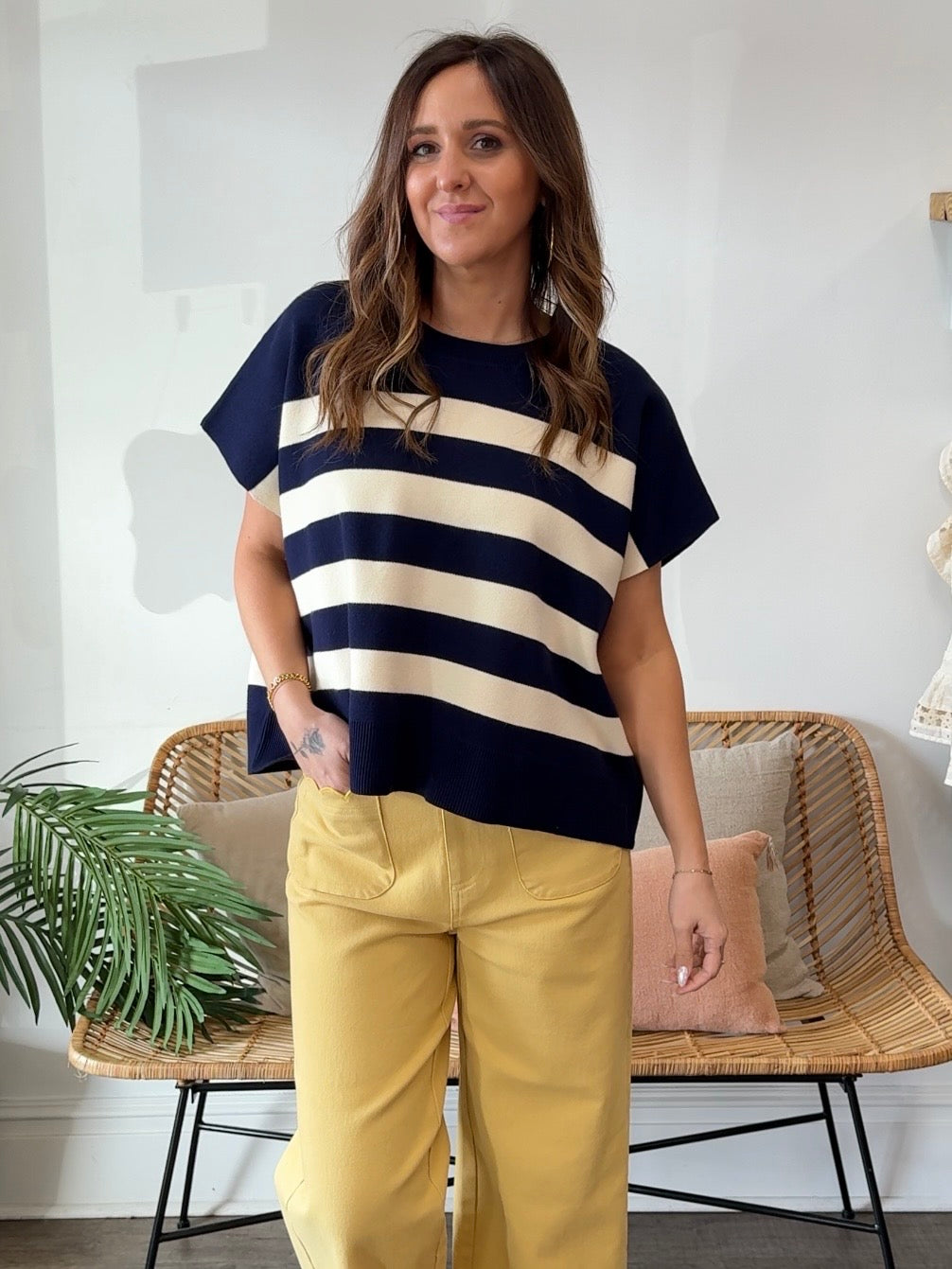 Entro | Iris Knit Striped Top | Sweetest Stitch Boutique Richmond