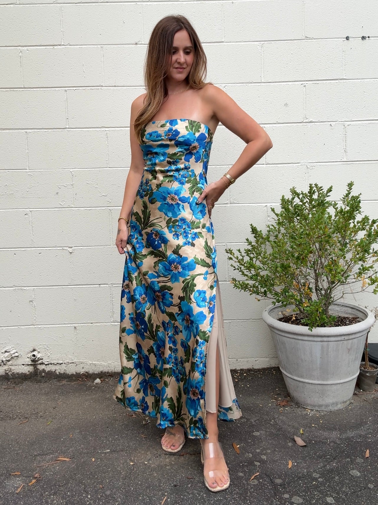 Dress Forum | Ariella Strapless Floral Dress | Sweetest Stitch