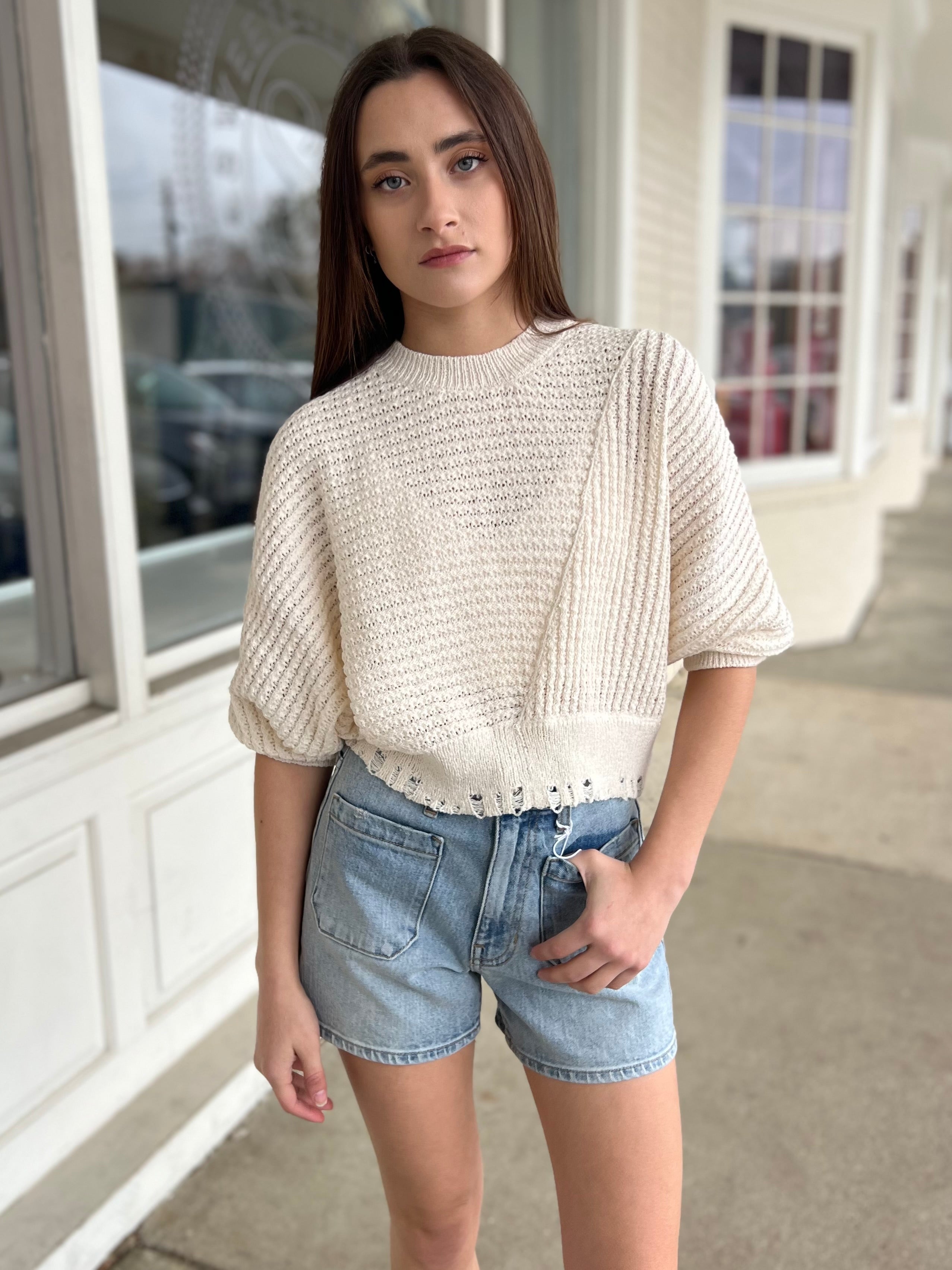 Just Black Denim | Lydia Patch Pocket Shorts | Sweetest Stitch