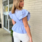 Entro | Flutter Sleeve Peplum Top | Sweetest Stitch Boutique