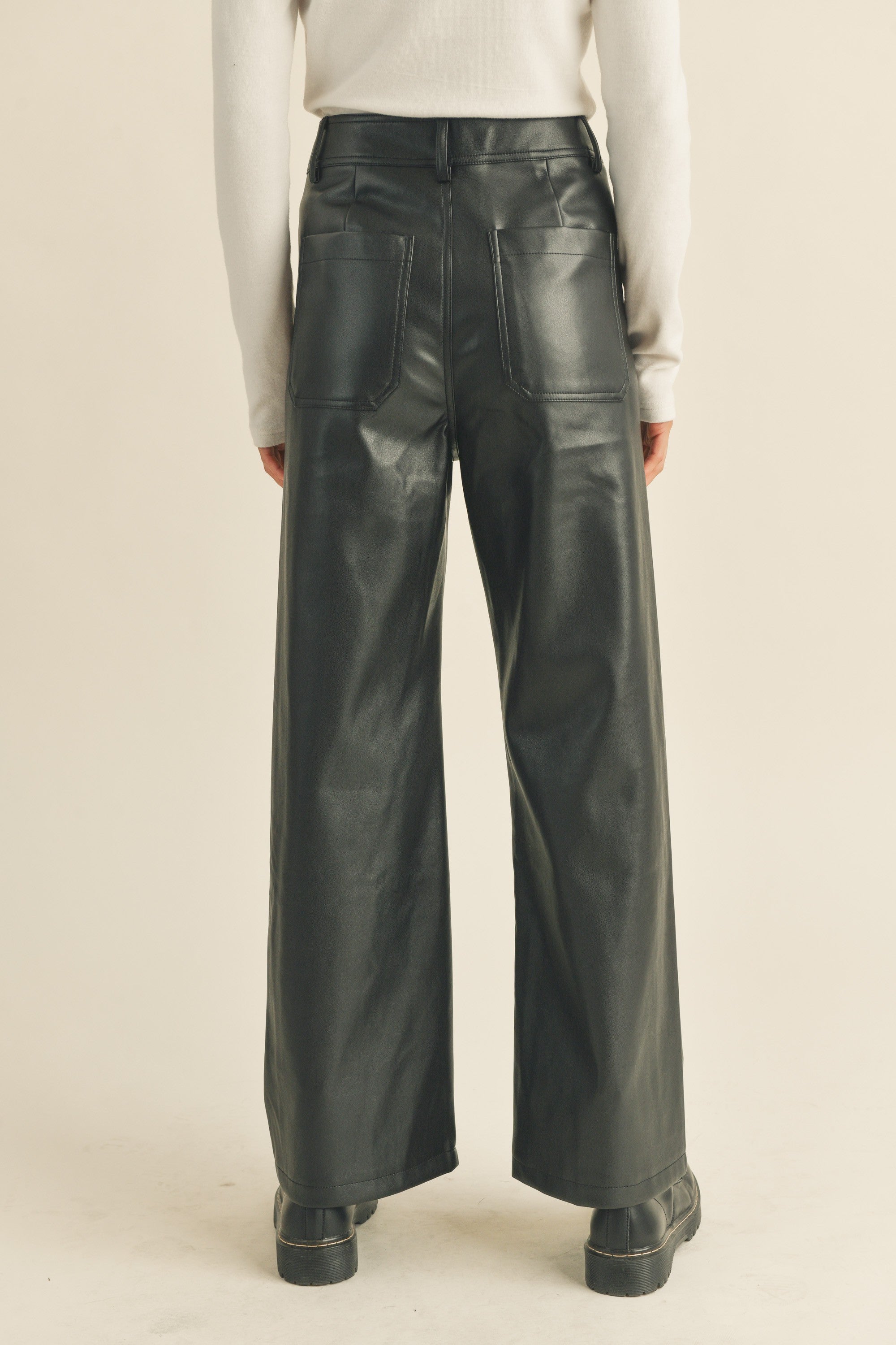 Miou Muse | Wide Leg Faux Leather Pants | Sweetest Stitch Boutique 