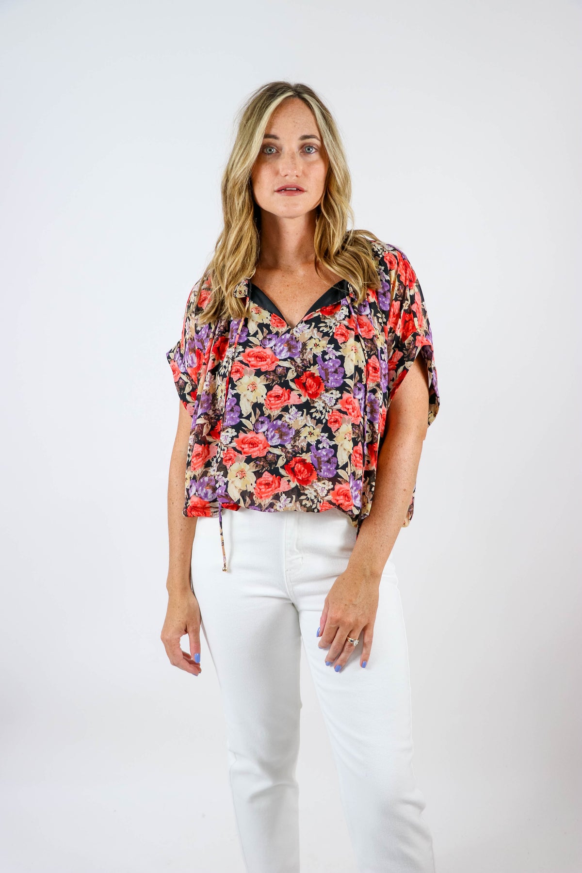 Entro | Floral Bubble Hem Blouse | Sweetest Stitch Online Boutique