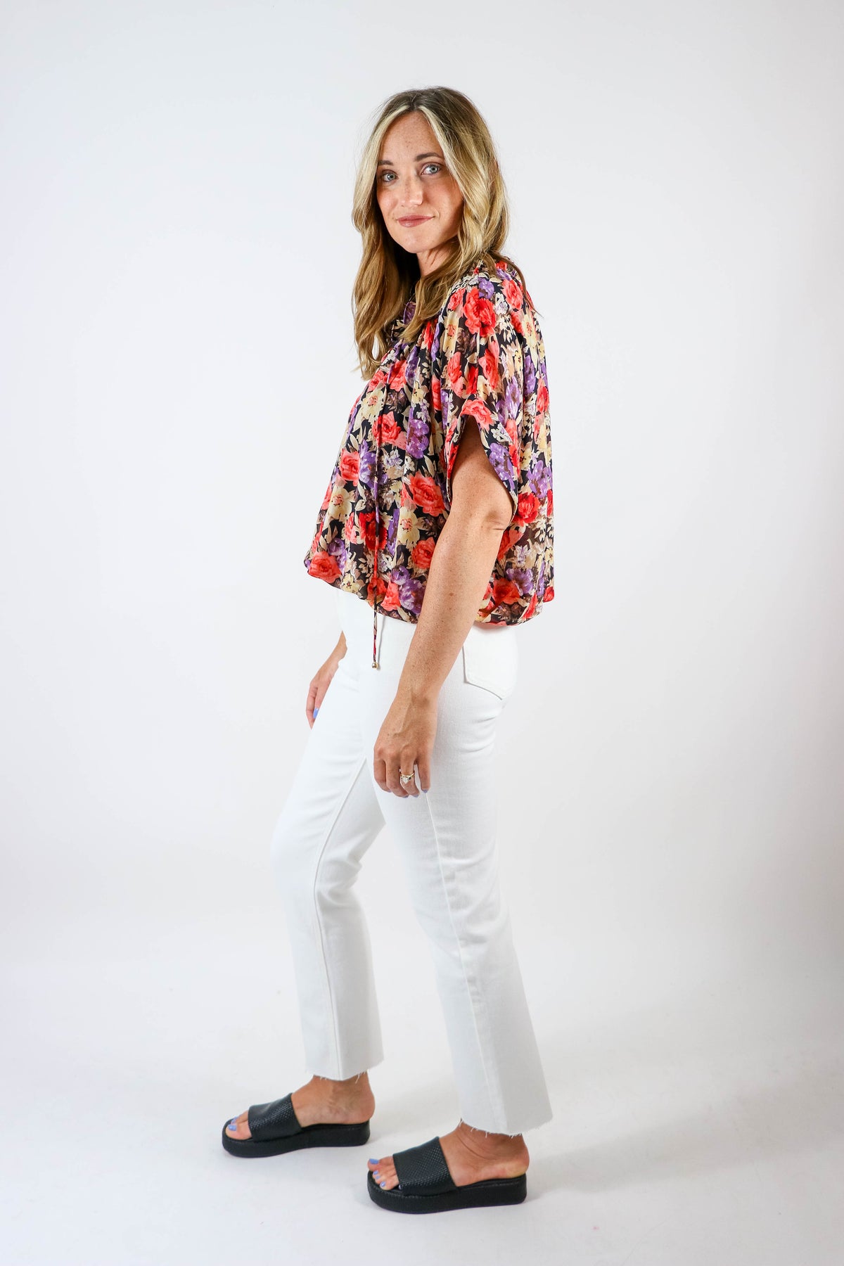 Entro | Floral Bubble Hem Blouse | Sweetest Stitch Online Boutique