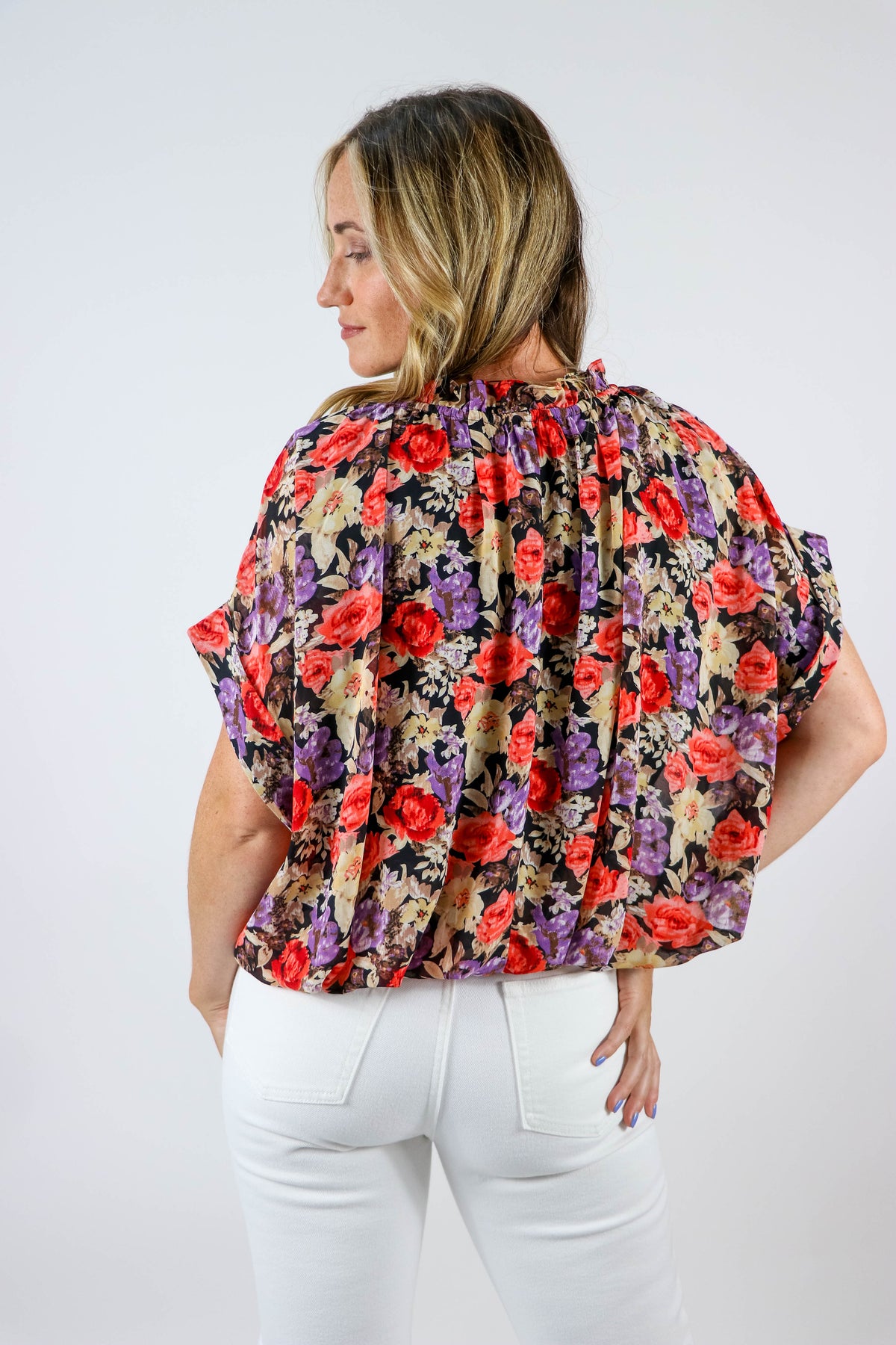 Entro | Floral Bubble Hem Blouse | Sweetest Stitch Online Boutique