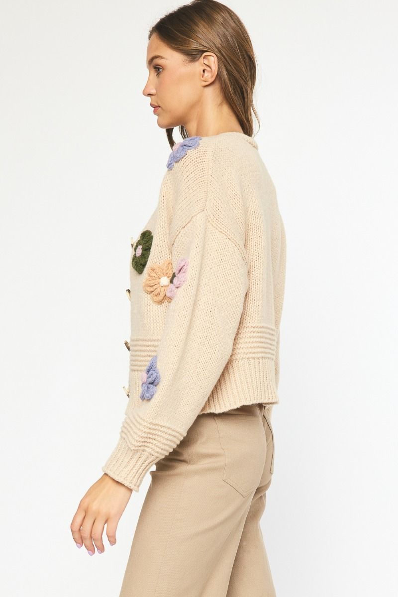 Entro | Embroidered Flower Cardigan | Sweetest Stitch Boutique