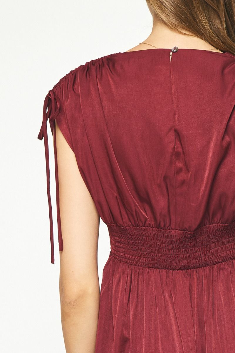 Entro | Garnet Sleeveless Satin Maxi Dress | Sweetest Stitch Online
