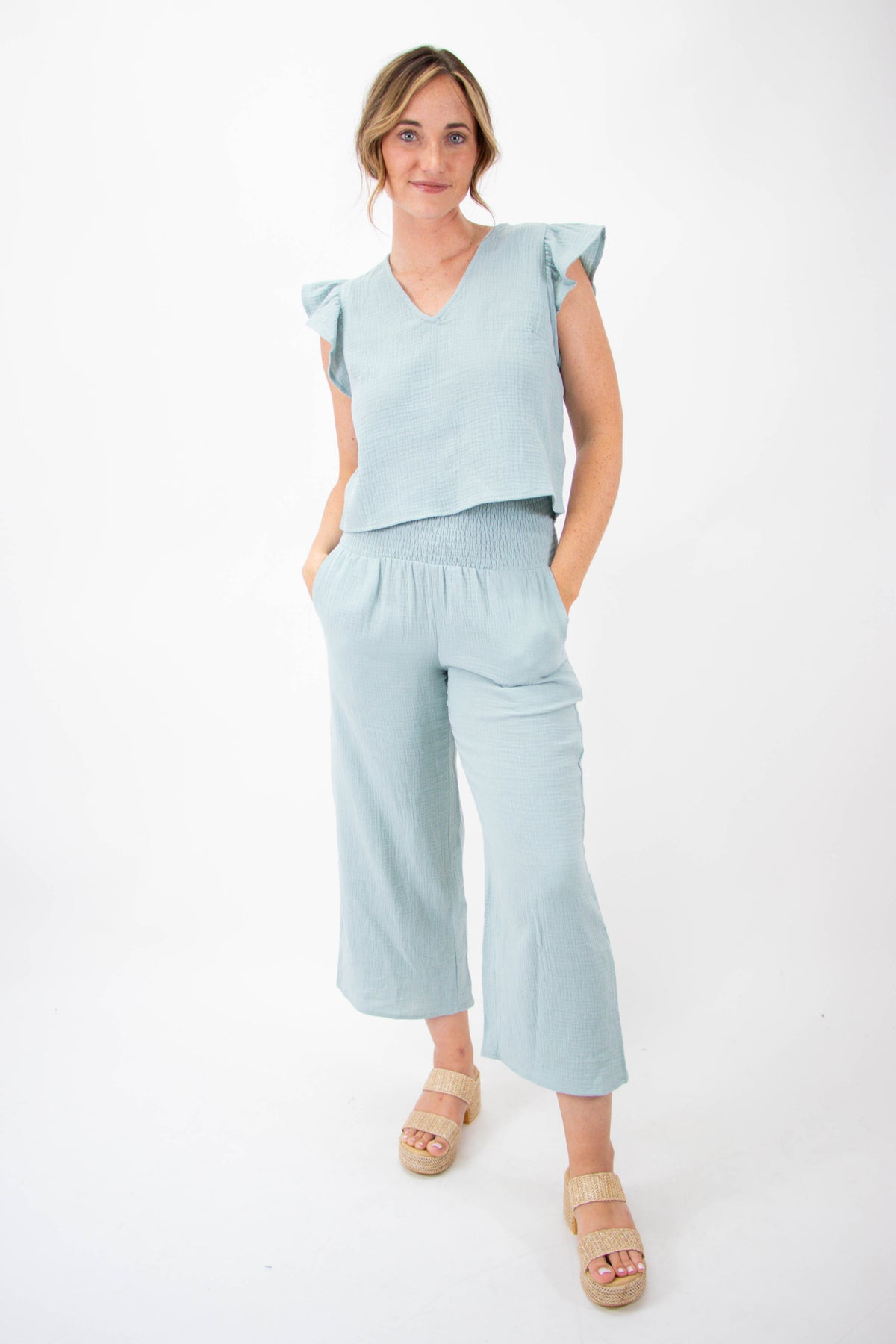 Gauze Wide Leg Summer Set Pants | Sweetest Stitch Online Boutique