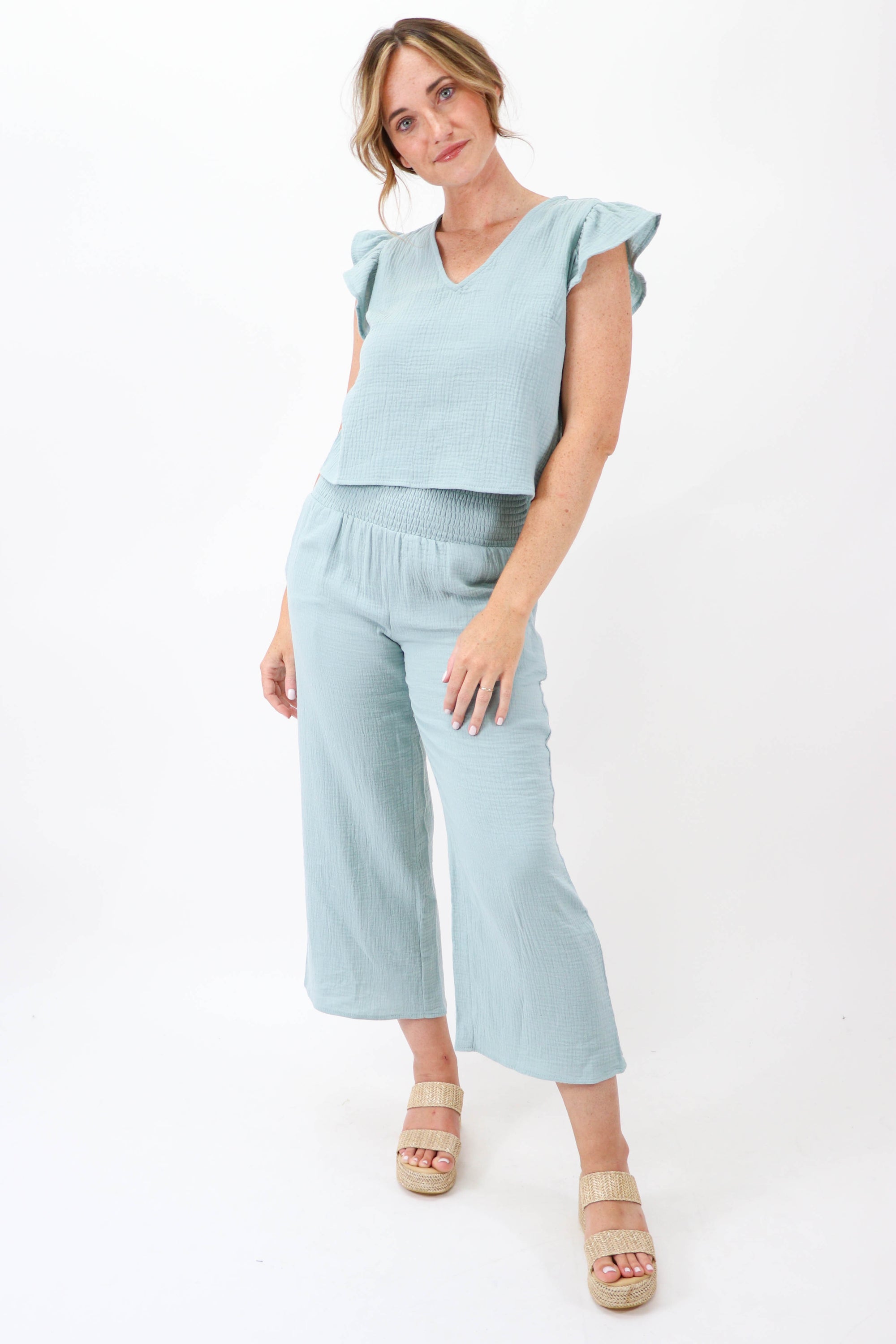 Gauze Wide Leg Summer Set Pants | Sweetest Stitch Online Boutique