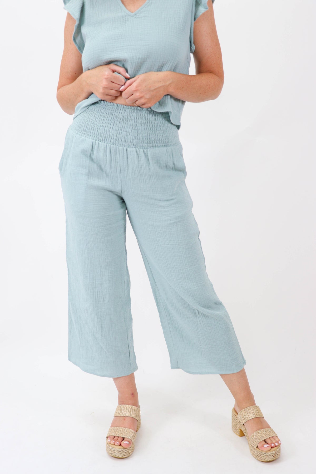 Gauze Wide Leg Summer Set Pants | Sweetest Stitch Online Boutique
