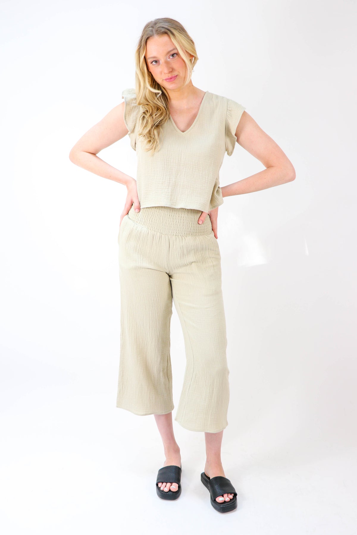 Gauze Wide Leg Summer Set Pants | Sweetest Stitch Online Boutique