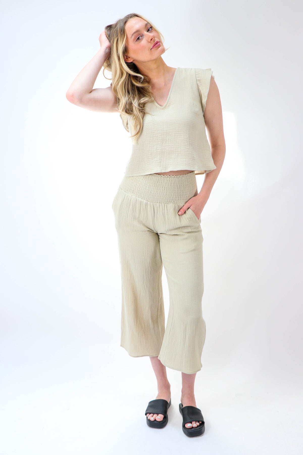 Gauze Wide Leg Summer Set Pants | Sweetest Stitch Online Boutique
