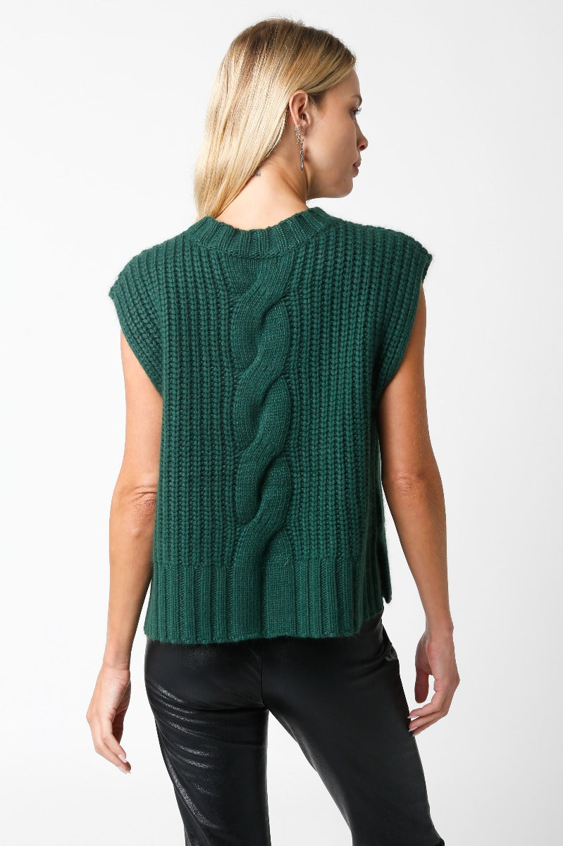 Olivaceous | Sleeveless Cable Knit Sweater | Sweetest Stitch Online