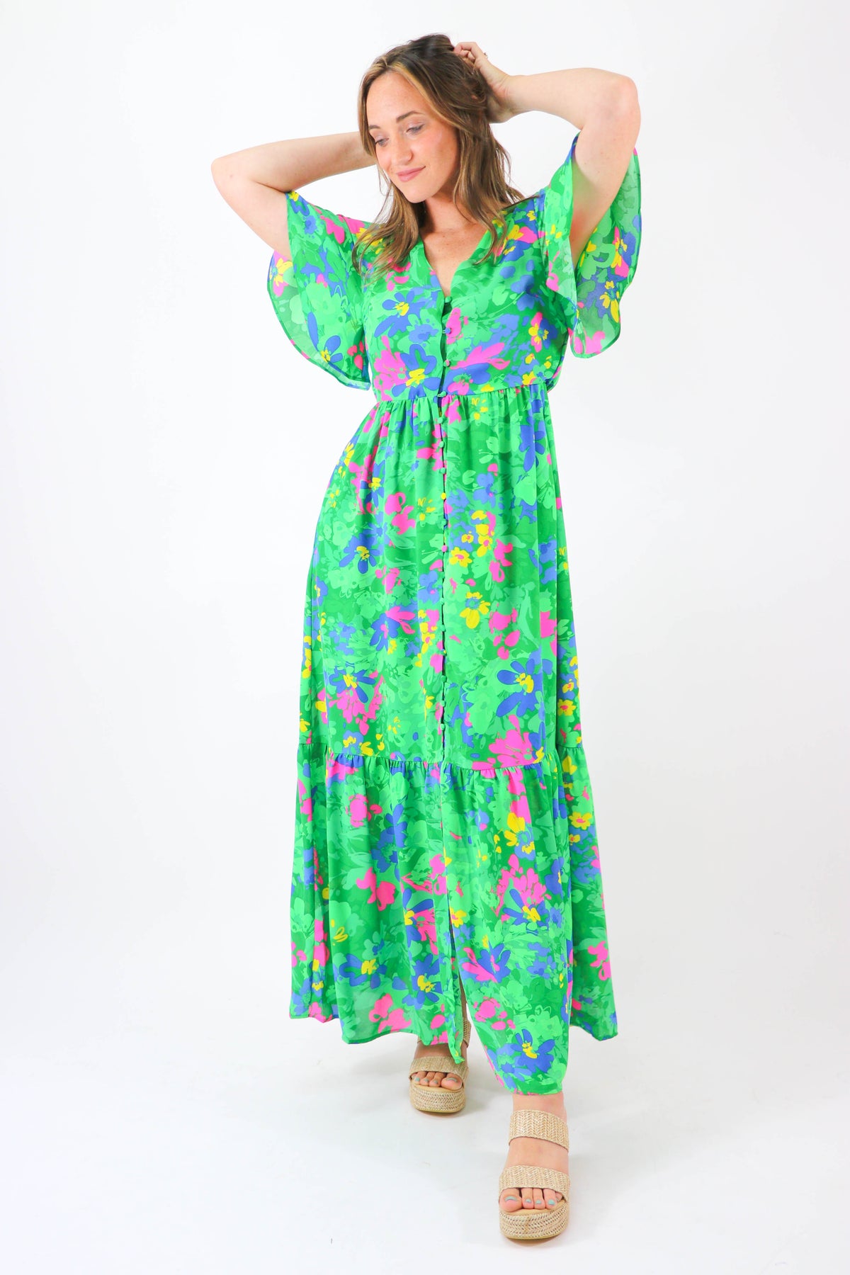 SUGAR LIPS Short Sleeve Maxi Dress | Sweetest Stitch Boutique