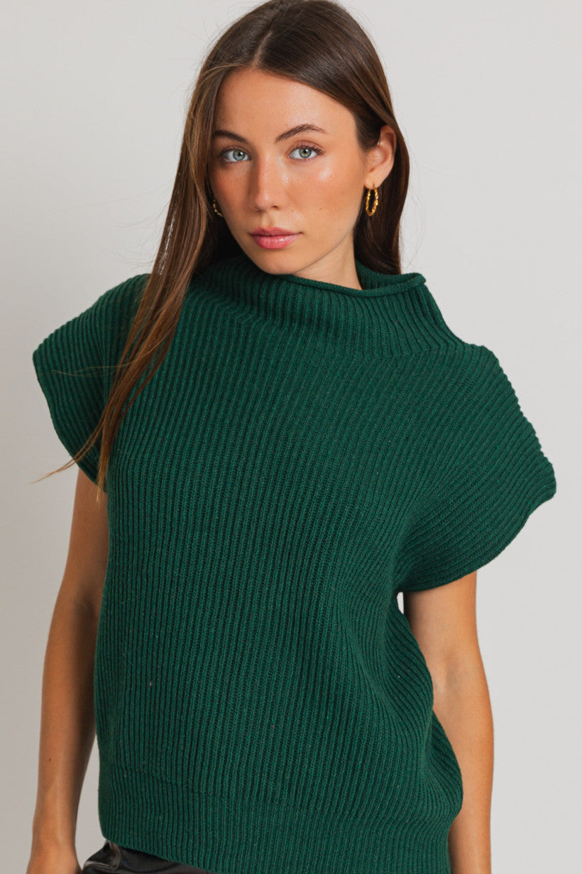 Le Lis | Green Knit Vest | Sweetest Stitch Online Boutique for Women