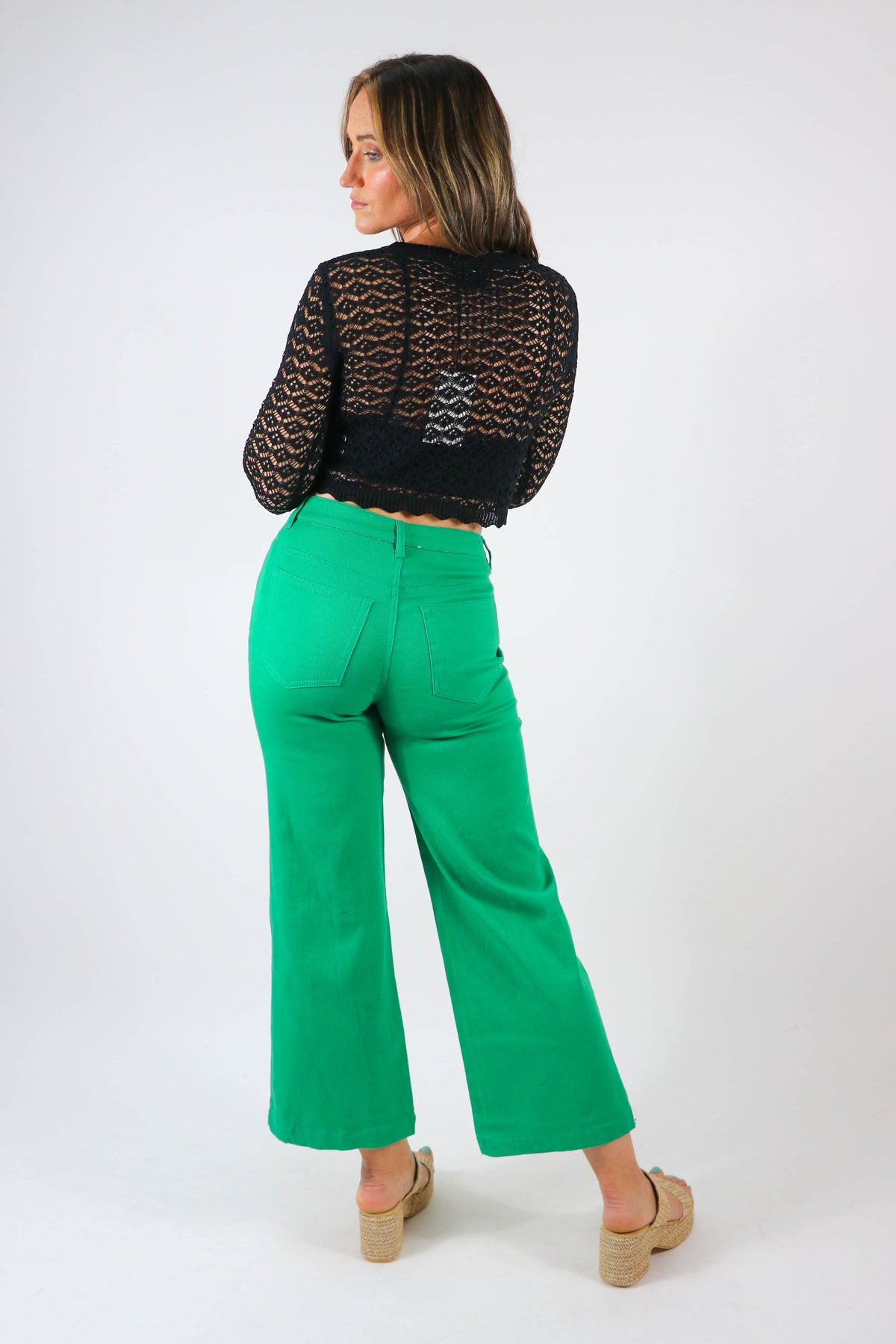 Kelly Green Wide Leg Pants | Sweetest Stitch Women&#39;s Boutique