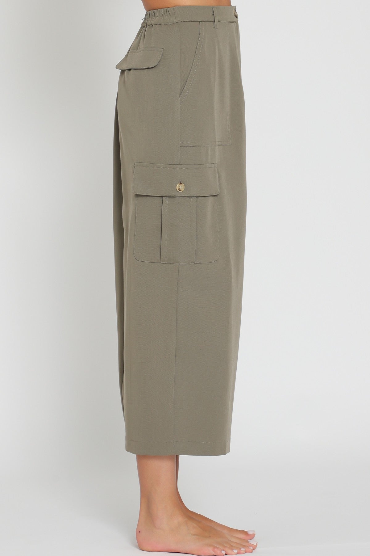 Aakaa | Olive Midi Cargo Skirt | Sweetest Stitch Online Boutique