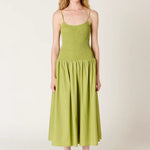 Nia the Brand | Chandler Smocked Bodice Midi Dress | Sweetest Stitch