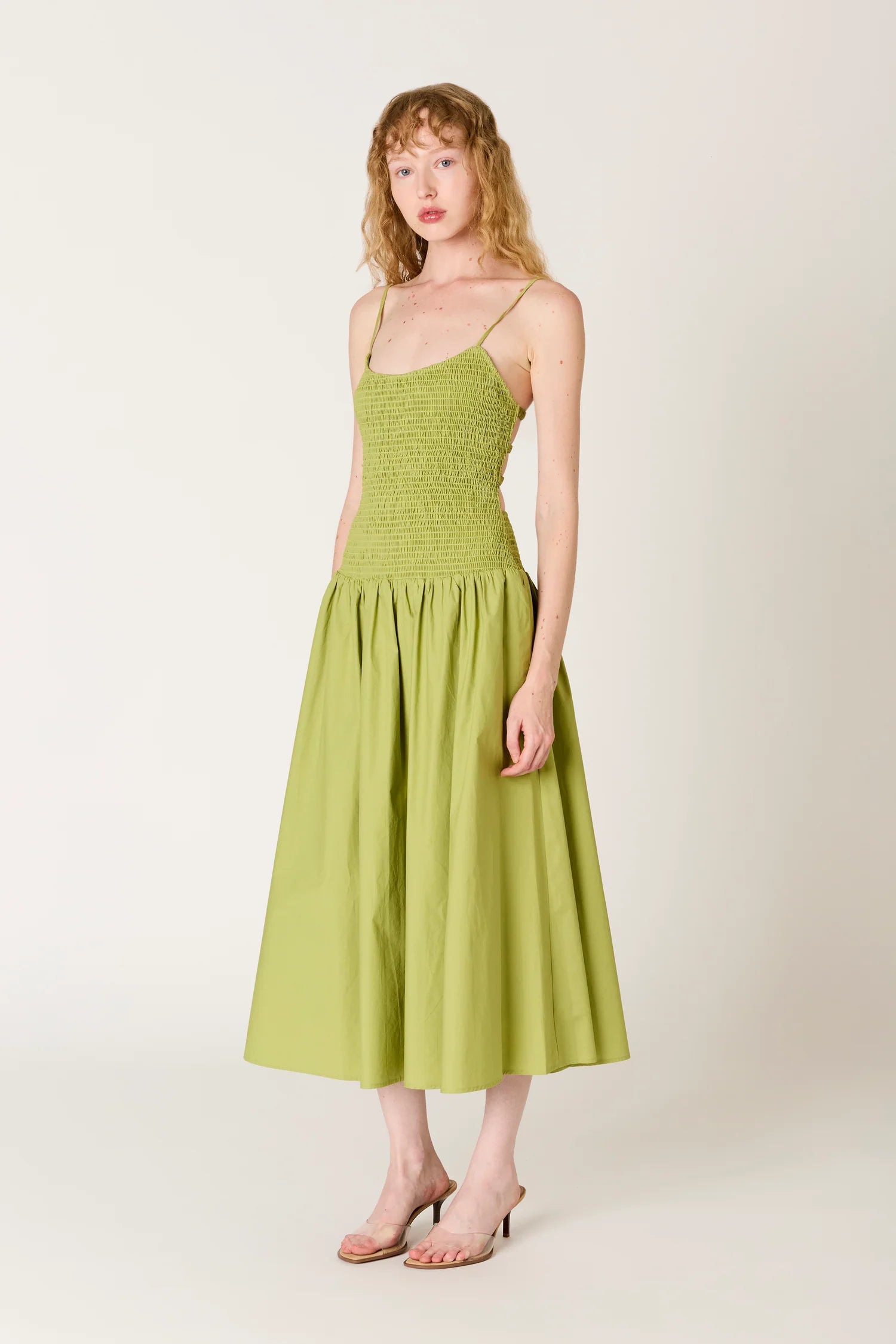 Nia the Brand | Chandler Smocked Bodice Midi Dress | Sweetest Stitch