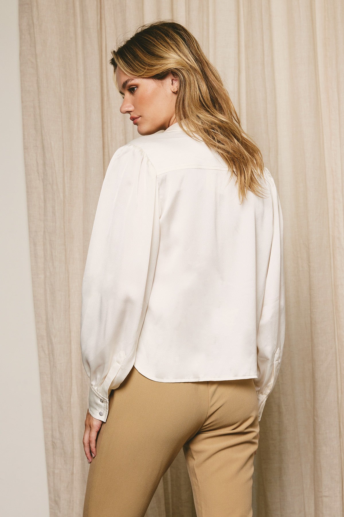 Dress Forum | Satin Ivory Button Up Top | Sweetest Stitch Boutique