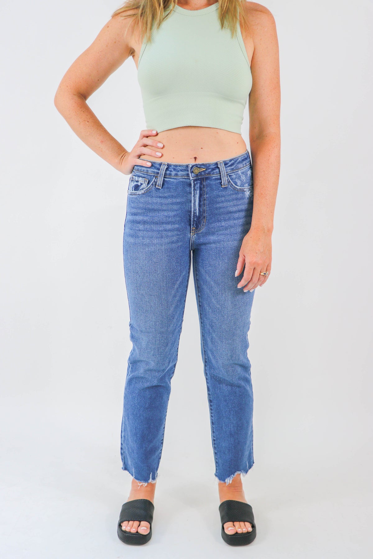Just Black Denim | Vintage Straight Jeans Medium | Sweetest Stitch