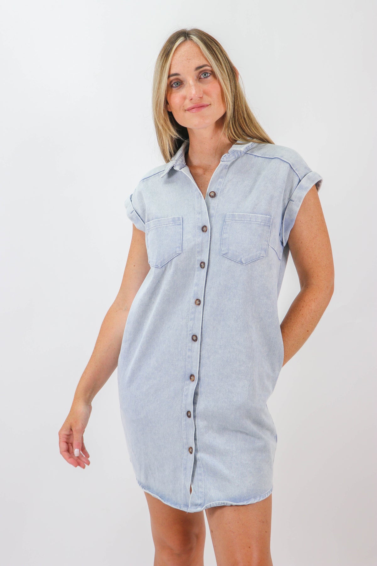 She + Sky | On The Verge Twill Shirt Dress | Sweetest Stitch