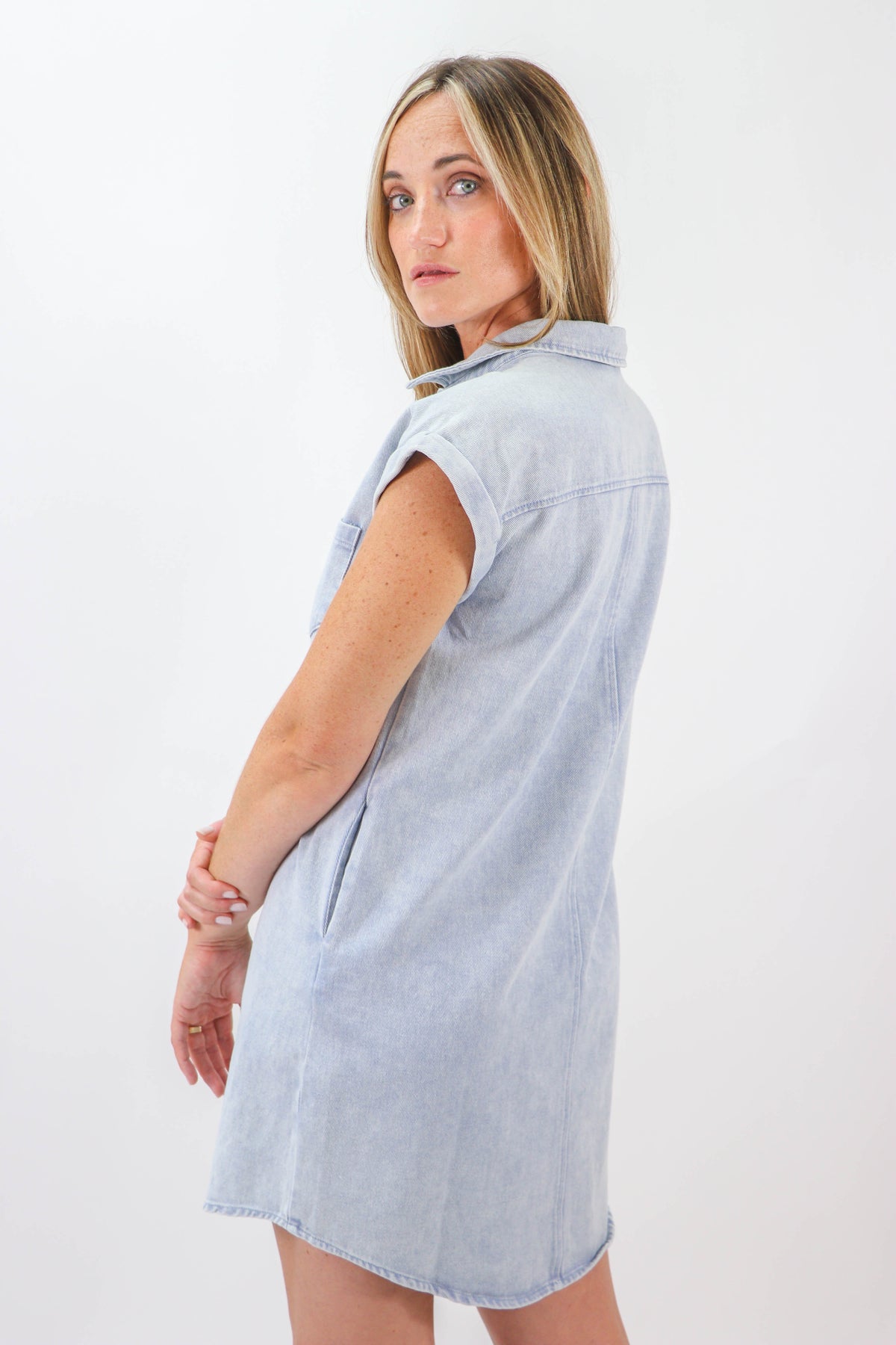She + Sky | On The Verge Twill Shirt Dress | Sweetest Stitch