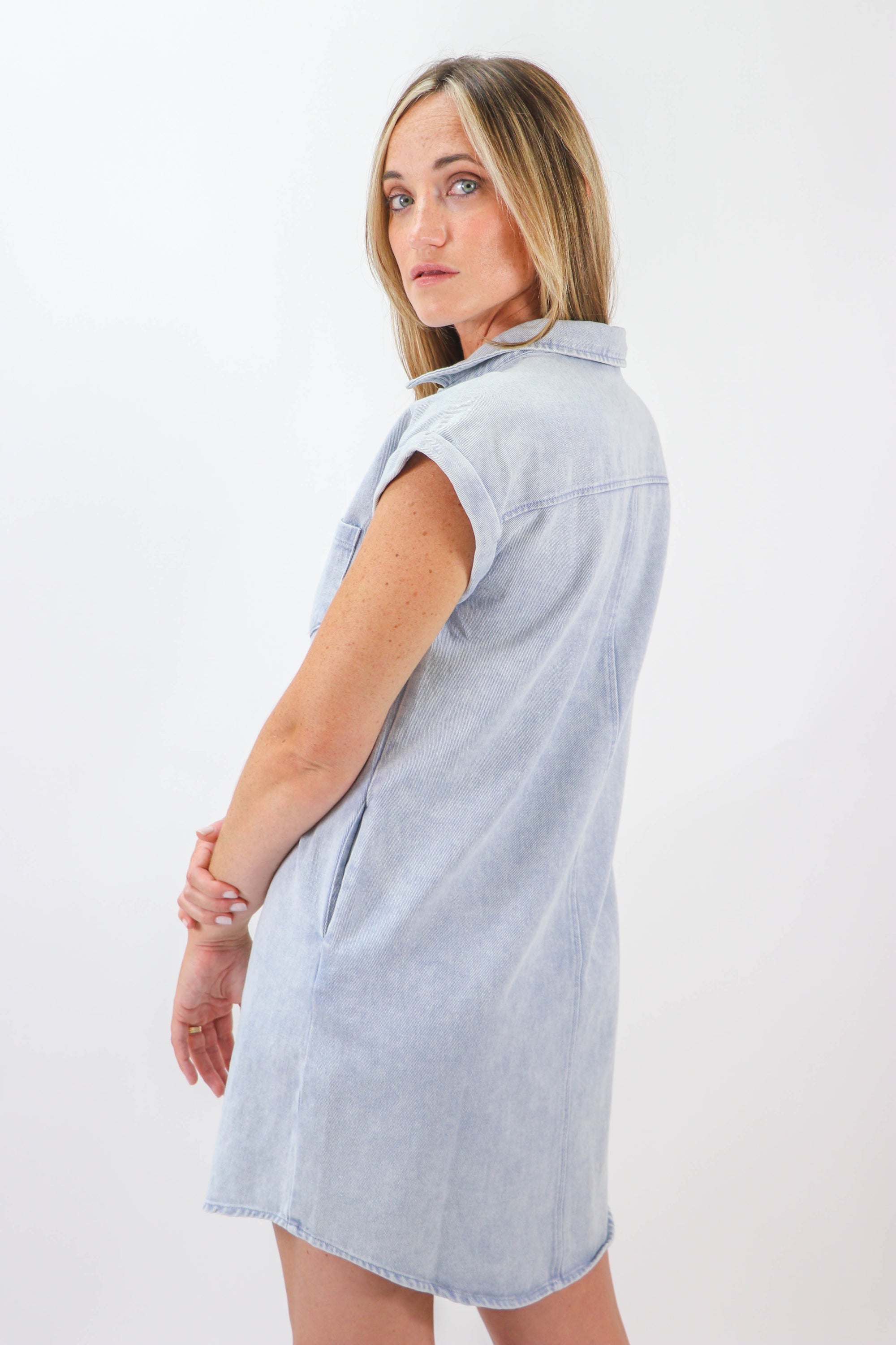 She + Sky | On The Verge Twill Shirt Dress | Sweetest Stitch