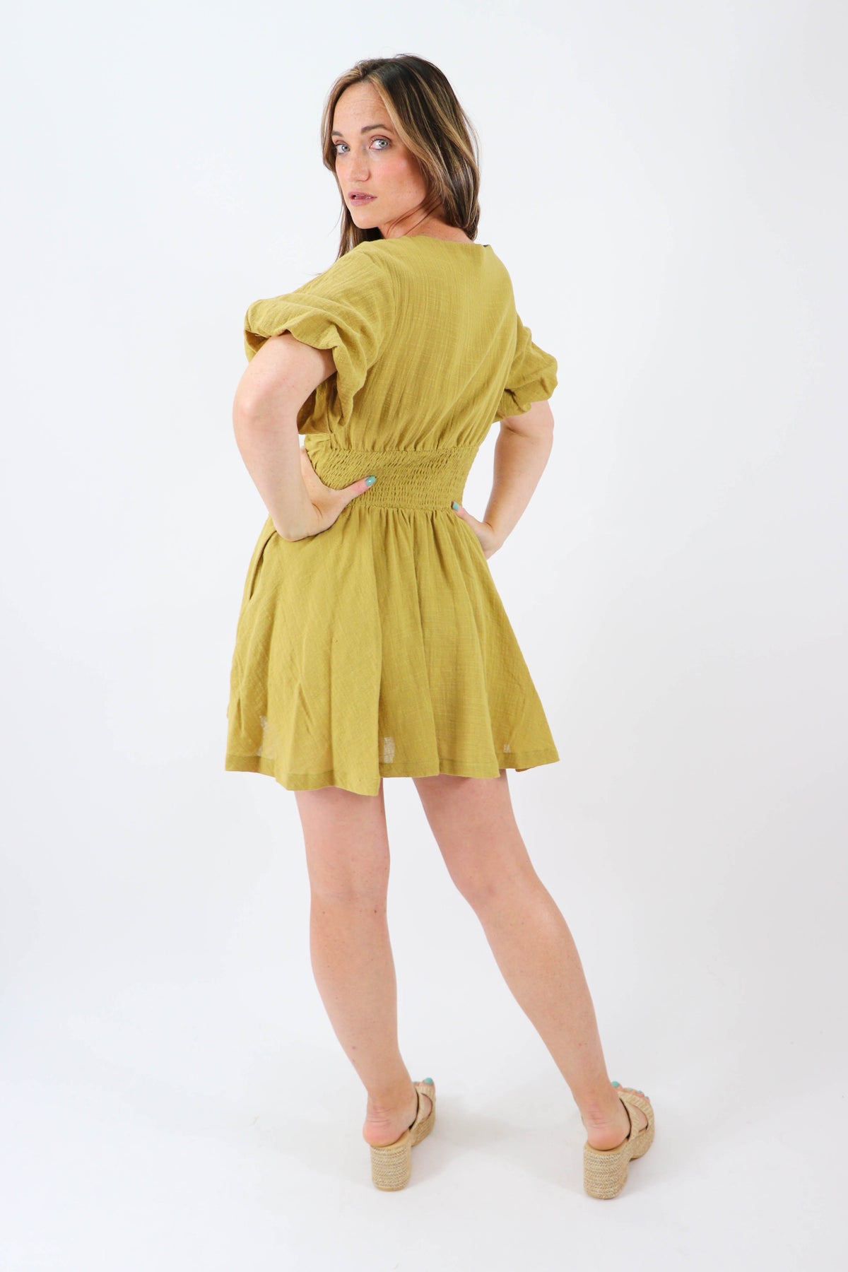 MIOU MUSE Linen Textured Mini Dress | Sweetest Stitch Boutique