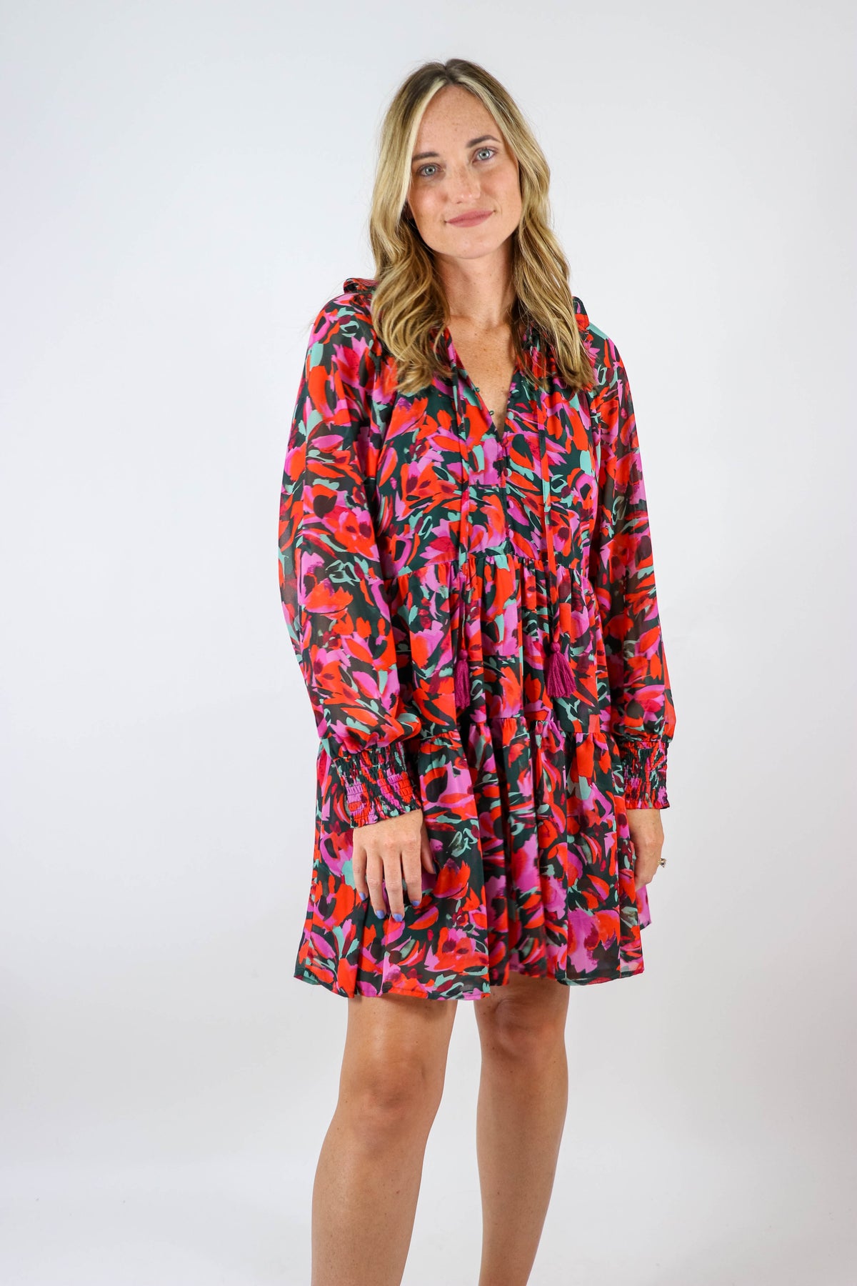 Entro | Long Sleeve Floral Dress for Fall | Sweetest Stitch Boutique
