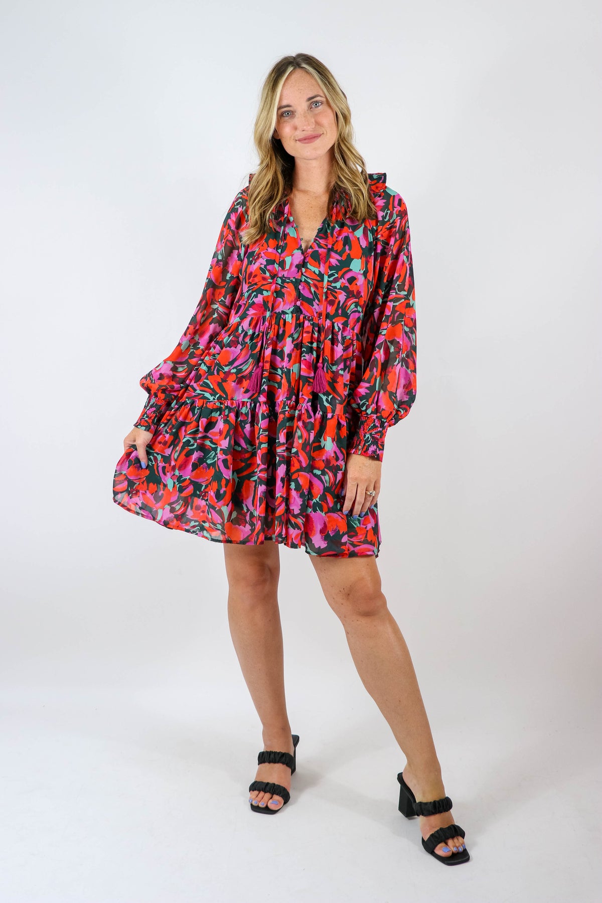 Entro | Long Sleeve Floral Dress for Fall | Sweetest Stitch Boutique